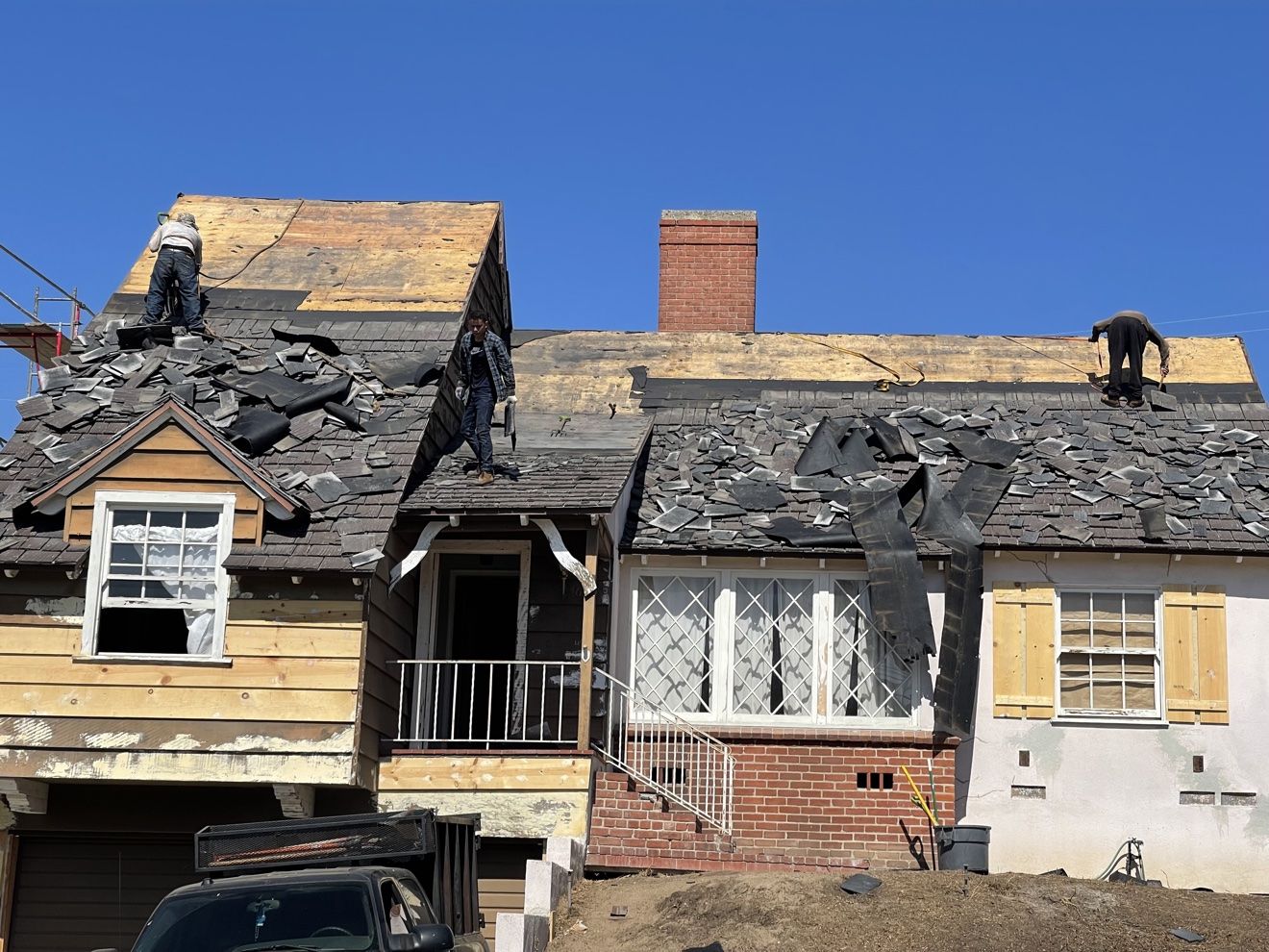Tear-off in progress